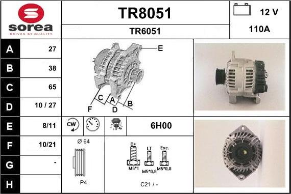 SNRA TR8051 - Генератор autospares.lv