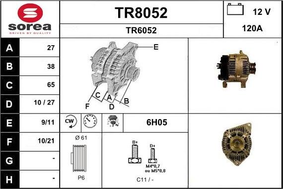 SNRA TR8052 - Генератор autospares.lv