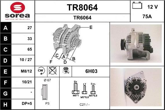 SNRA TR8064 - Генератор autospares.lv