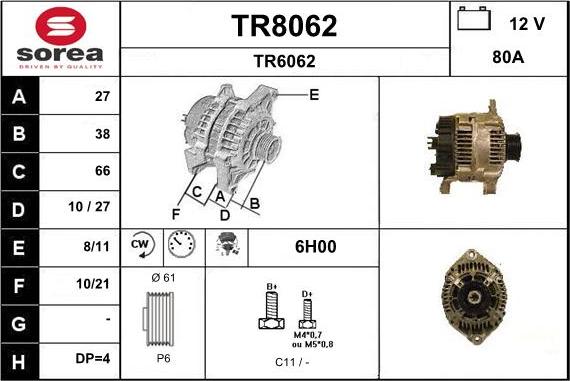 SNRA TR8062 - Генератор autospares.lv