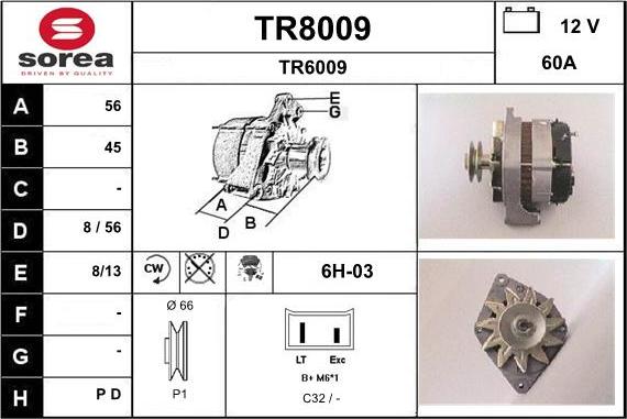 SNRA TR8009 - Генератор autospares.lv