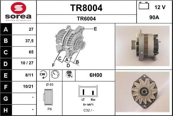 SNRA TR8004 - Генератор autospares.lv