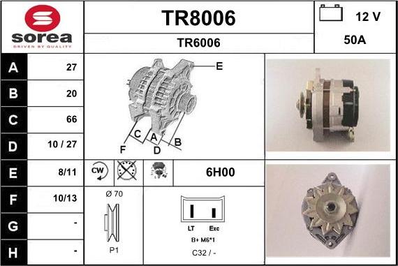 SNRA TR8006 - Генератор autospares.lv