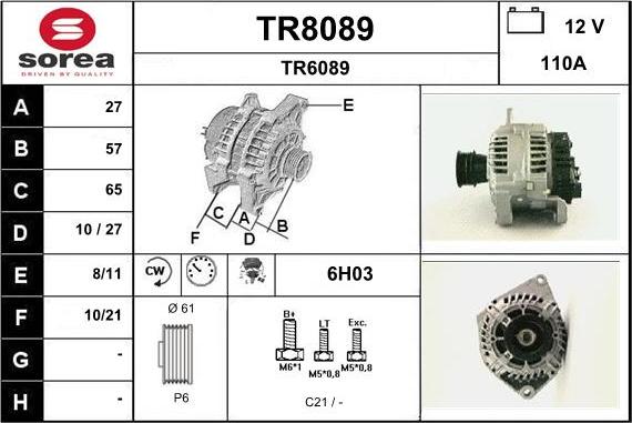 SNRA TR8089 - Генератор autospares.lv