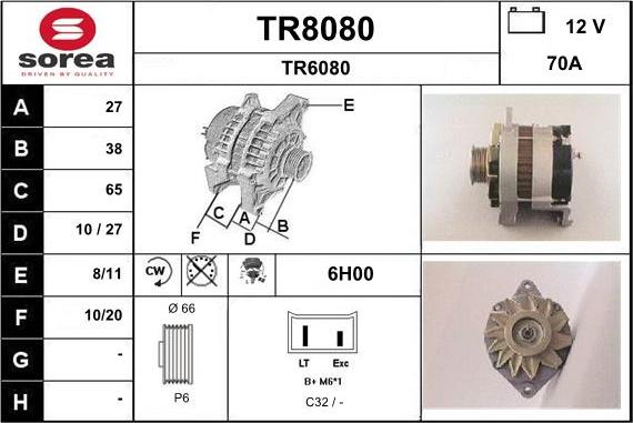 SNRA TR8080 - Генератор autospares.lv