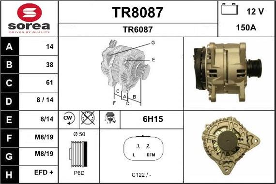 SNRA TR8087 - Генератор autospares.lv