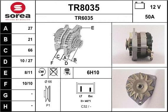 SNRA TR8035 - Генератор autospares.lv