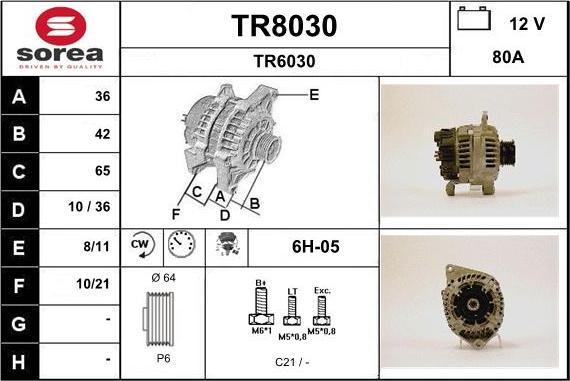 SNRA TR8030 - Генератор autospares.lv