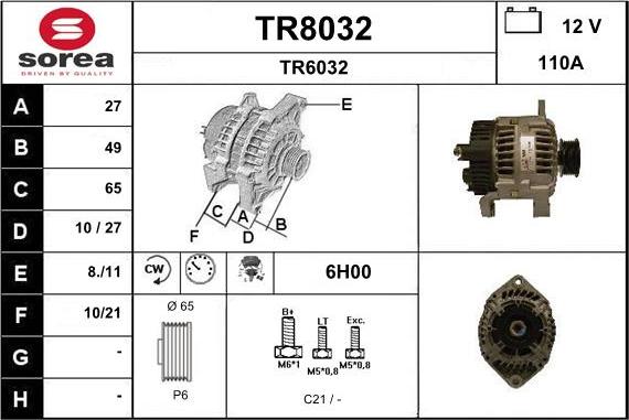 SNRA TR8032 - Генератор autospares.lv