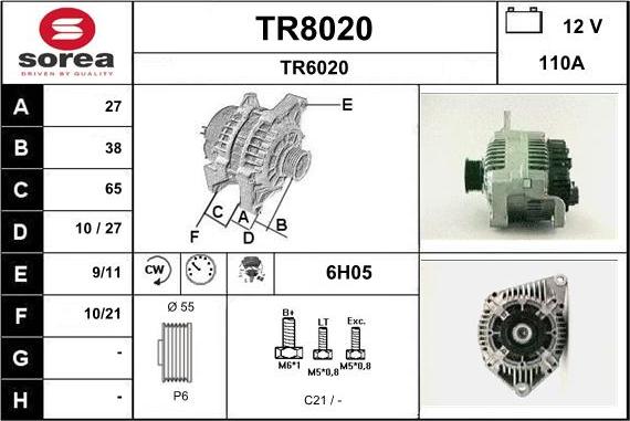 SNRA TR8020 - Генератор autospares.lv