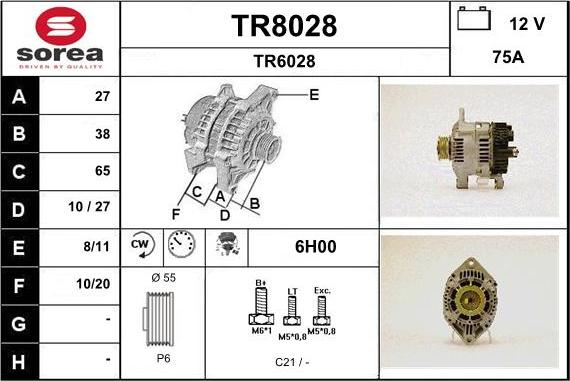 SNRA TR8028 - Генератор autospares.lv