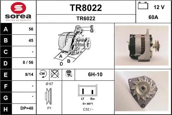 SNRA TR8022 - Генератор autospares.lv