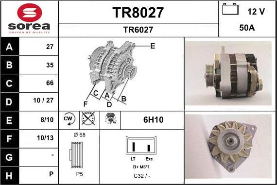 SNRA TR8027 - Генератор autospares.lv