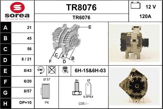 SNRA TR8076 - Генератор autospares.lv