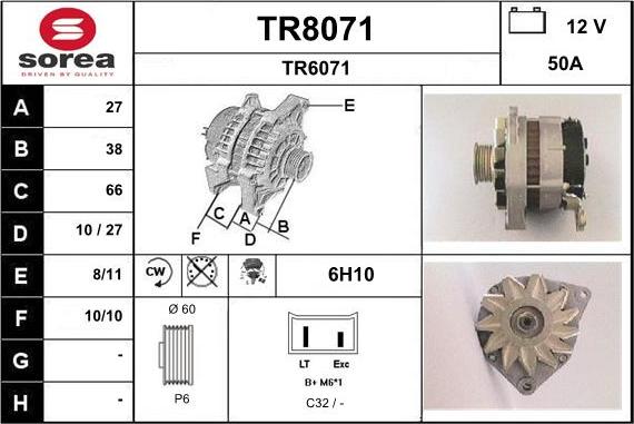 SNRA TR8071 - Генератор autospares.lv