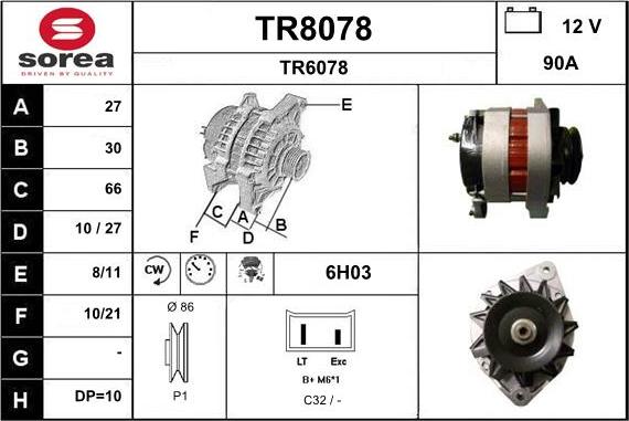 SNRA TR8078 - Генератор autospares.lv