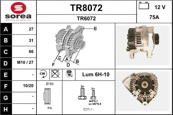 SNRA TR8072 - Генератор autospares.lv