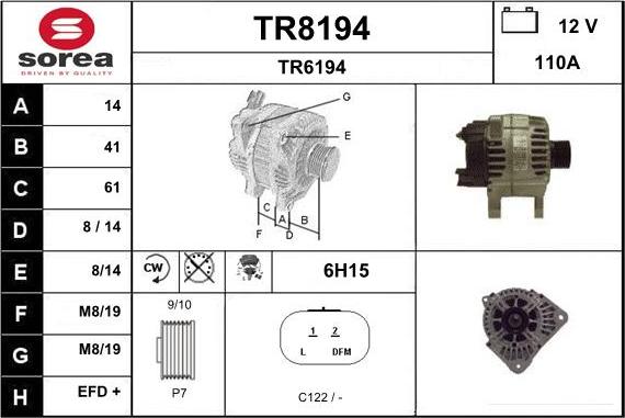 SNRA TR8194 - Генератор autospares.lv