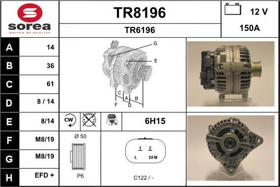 SNRA TR8196 - Генератор autospares.lv