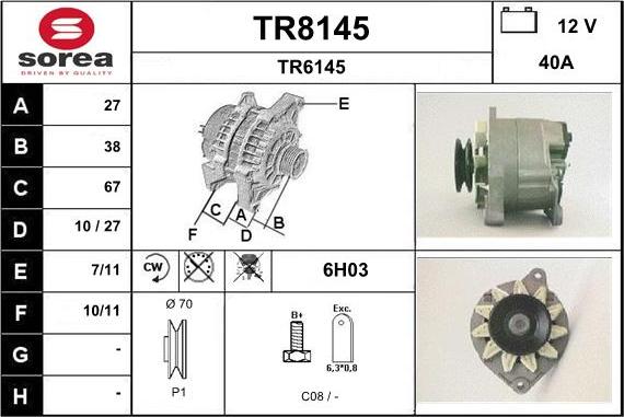 SNRA TR8145 - Генератор autospares.lv