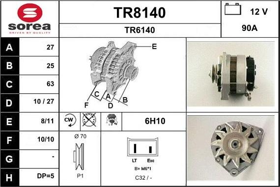 SNRA TR8140 - Генератор autospares.lv