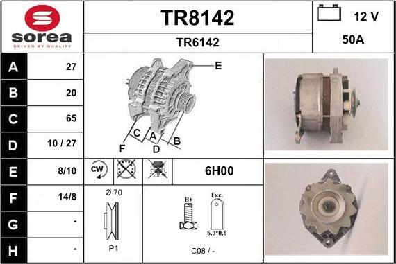 SNRA TR8142 - Генератор autospares.lv