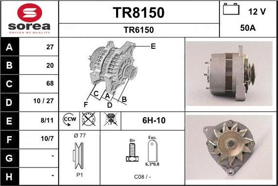 SNRA TR8150 - Генератор autospares.lv