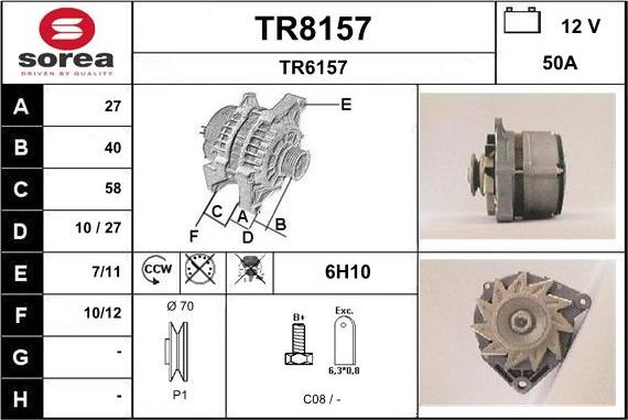 SNRA TR8157 - Генератор autospares.lv