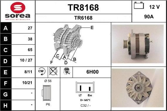 SNRA TR8168 - Генератор autospares.lv