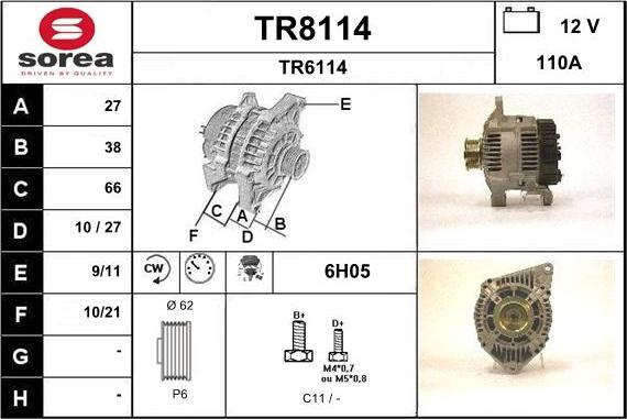 SNRA TR8114 - Генератор autospares.lv