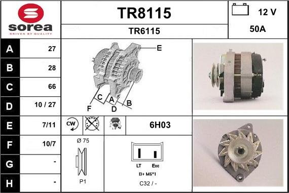 SNRA TR8115 - Генератор autospares.lv