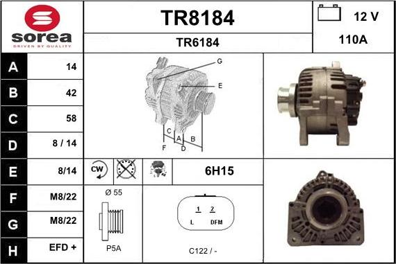 SNRA TR8184 - Генератор autospares.lv