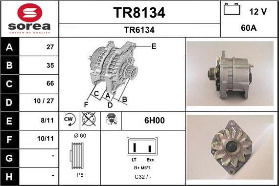 SNRA TR8134 - Генератор autospares.lv