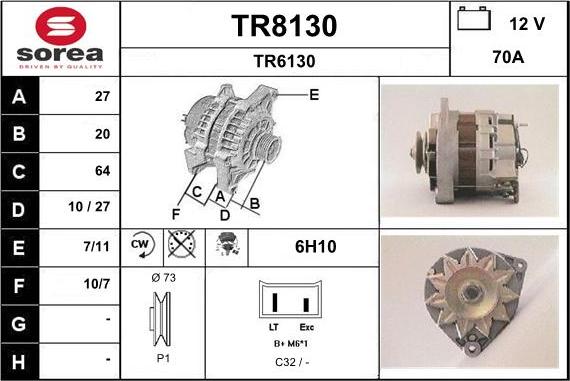 SNRA TR8130 - Генератор autospares.lv