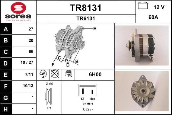 SNRA TR8131 - Генератор autospares.lv