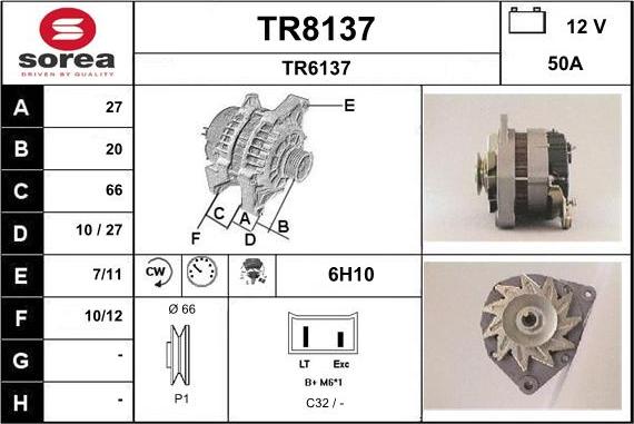 SNRA TR8137 - Генератор autospares.lv