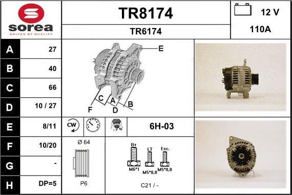 SNRA TR8174 - Генератор autospares.lv