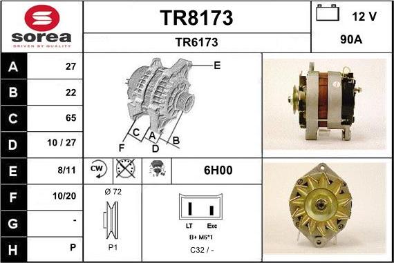 SNRA TR8173 - Генератор autospares.lv