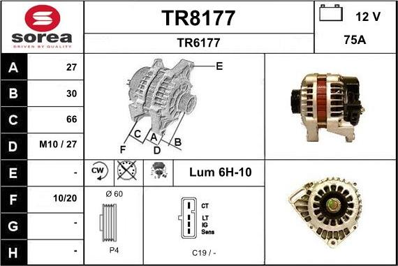 SNRA TR8177 - Генератор autospares.lv