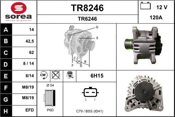 SNRA TR8246 - Генератор autospares.lv