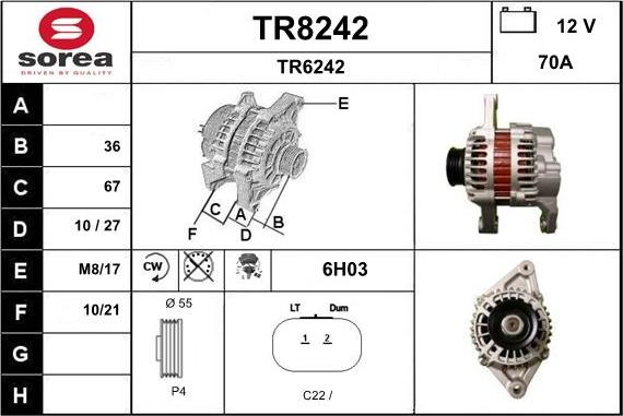 SNRA TR8242 - Генератор autospares.lv