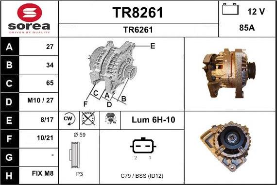 SNRA TR8261 - Генератор autospares.lv