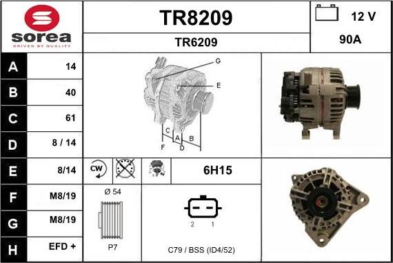 SNRA TR8209 - Генератор autospares.lv
