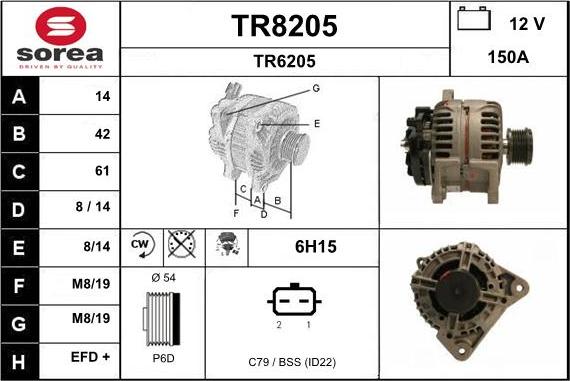 SNRA TR8205 - Генератор autospares.lv