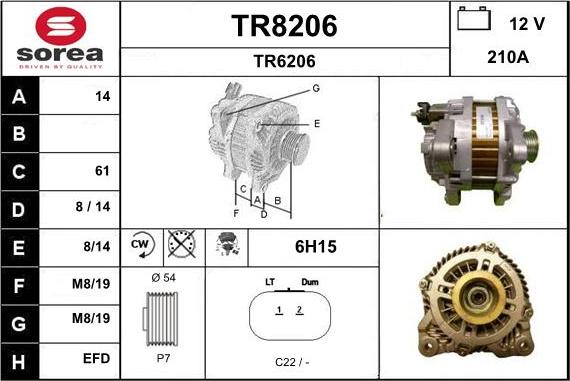 SNRA TR8206 - Генератор autospares.lv