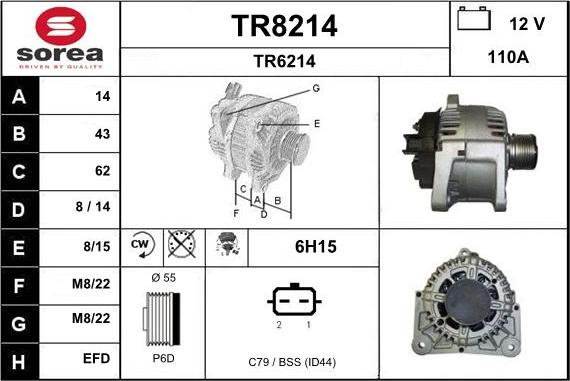 SNRA TR8214 - Генератор autospares.lv