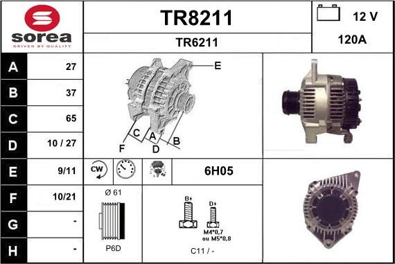 SNRA TR8211 - Генератор autospares.lv