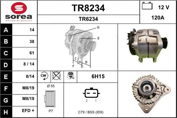 SNRA TR8234 - Генератор autospares.lv