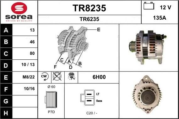 SNRA TR8235 - Генератор autospares.lv