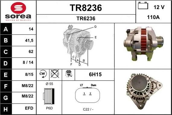 SNRA TR8236 - Генератор autospares.lv